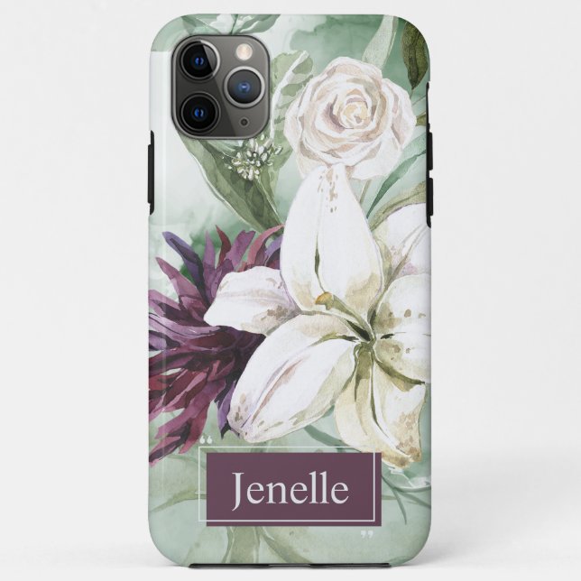 Coques Case-Mate iPhone Rose aquarelle, Lily, Magnolia (Dos)