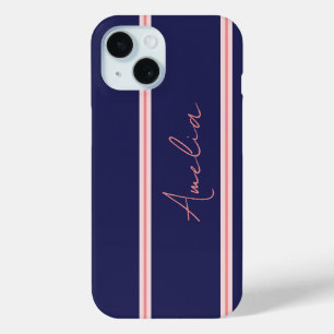 Coque Case-Mate iPhone Rose bleu personnalisé minimal