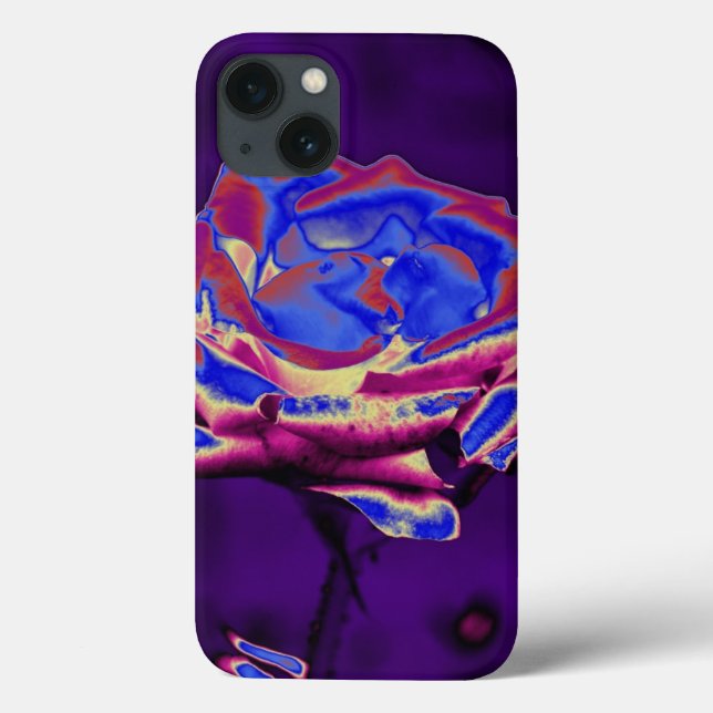 Coques Case-Mate iPhone Rose bleu sur violet (Verso)