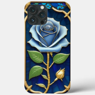 Case-Mate iPhone Case Rose Bleue Dorée dans un Cadre Décoratif