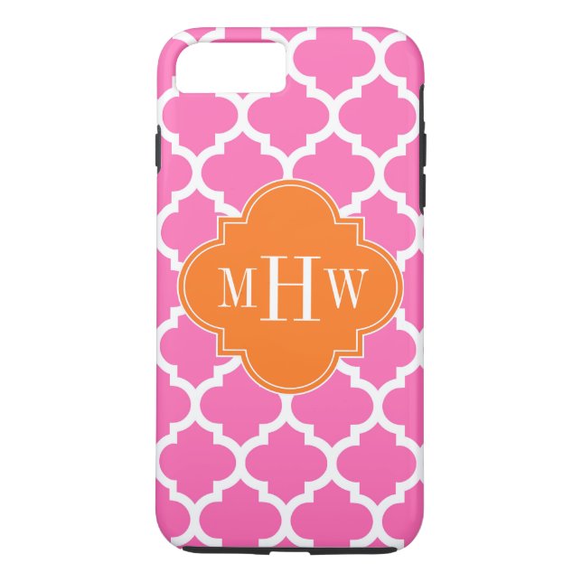 Coques Case-Mate iPhone Rose chaud #2 Marocain #5 Citrouille 3 Monogramme  (Dos)