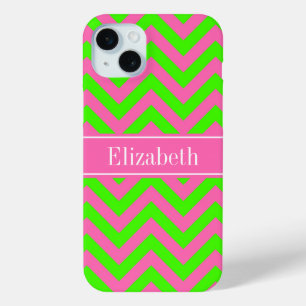 Coque Case-Mate iPhone Rose Chaud #2 Vert Citron LG Chevron Monogramme No