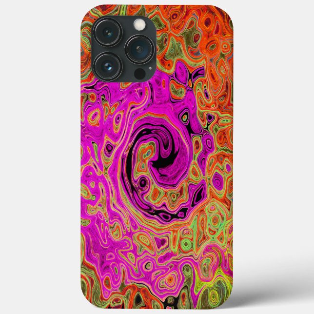 Coques Case-Mate iPhone Rose Chaud Abstrait Rétro Liquide Tourbillon (Verso)