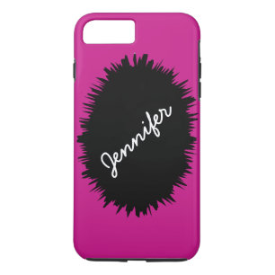Etui iPhone Case-Mate Rose chaud avec éclat noir, nom de script personn
