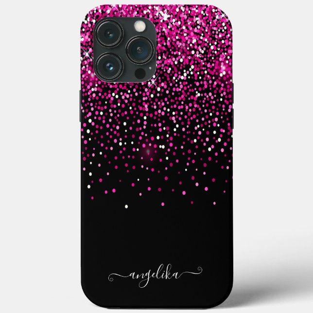 Coques Case-Mate iPhone Rose Chaud Faux Brillant Bokeh (Verso)