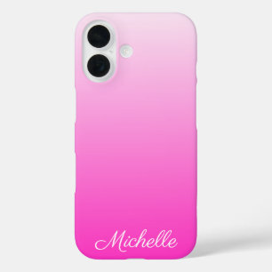 Coque Pour iPhone 16 Rose chère personnalisé ombré dégradé bicolore