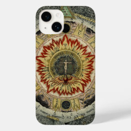 Coque Pour iPhone 14 Rose cosmique Tetragrammaton Mandala