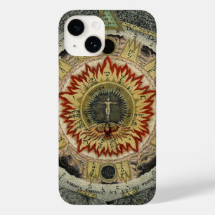 Coque Pour iPhone 14 Rose cosmique Tetragrammaton Mandala