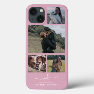 Case-Mate iPhone Case Rose Créez votre propre 4 photo Collage Monogramme