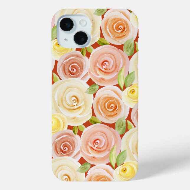 Coques Case-Mate iPhone Rose d'aquarelle traité (Verso)
