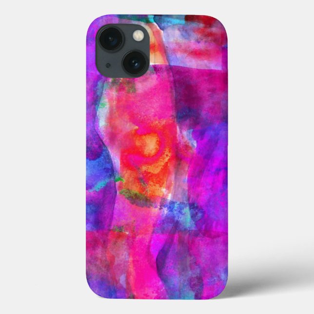 Coques Case-Mate iPhone Rose d'art, bleu, arrière - plan rouge de texture (Verso)