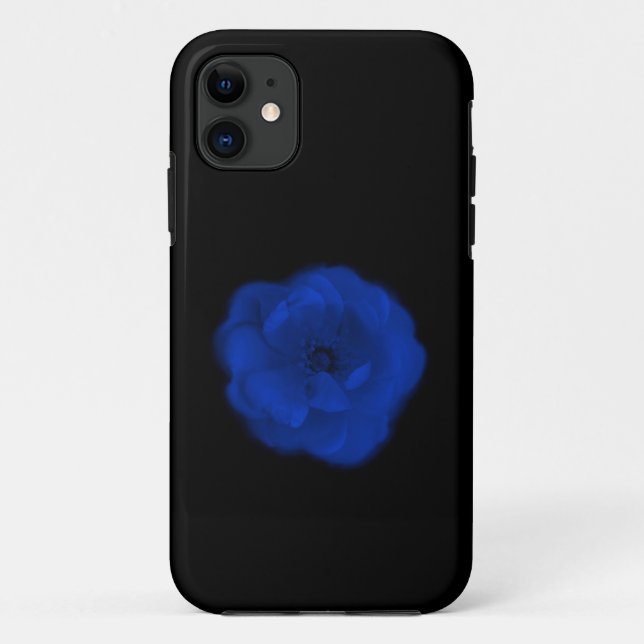 Coques Case-Mate iPhone Rose de bleu, fond noir (Dos)