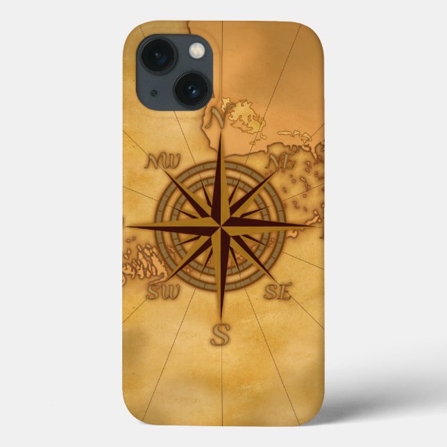 Coques Case-Mate iPhone Rose de boussole antique de style (Verso)