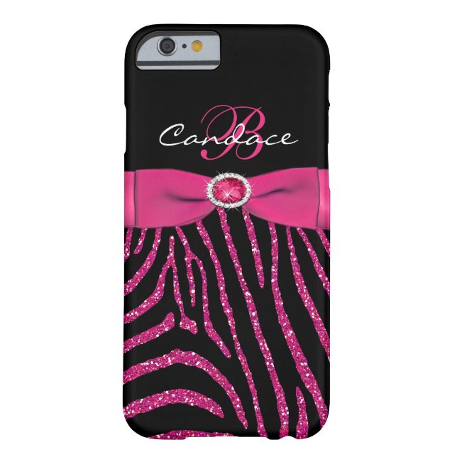 Coques Case-Mate iPhone Rose de monogramme, caisse noire de l'iPhone 6 de (Dos)