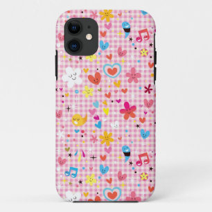 Coques Pour iPhone rose de motif de bande dessinée d'amusement