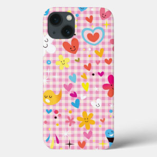 Coques Pour iPhone rose de motif de bande dessinée d'amusement