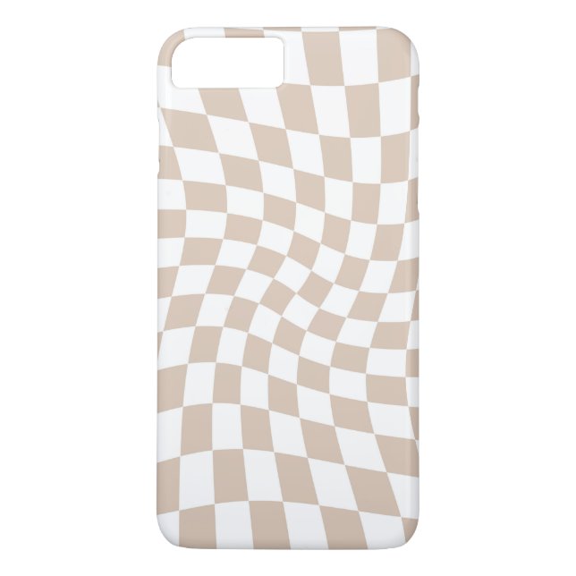 Coques Case-Mate iPhone Rose de sable rose pastel  rétro en damier Warboar (Dos)