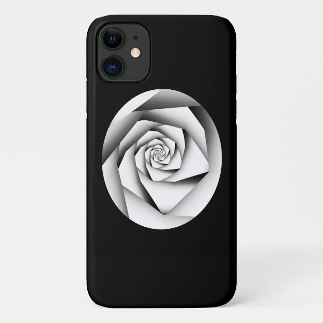Coques Case-Mate iPhone Rose de style géométrique couleur argent sur noir (Dos)