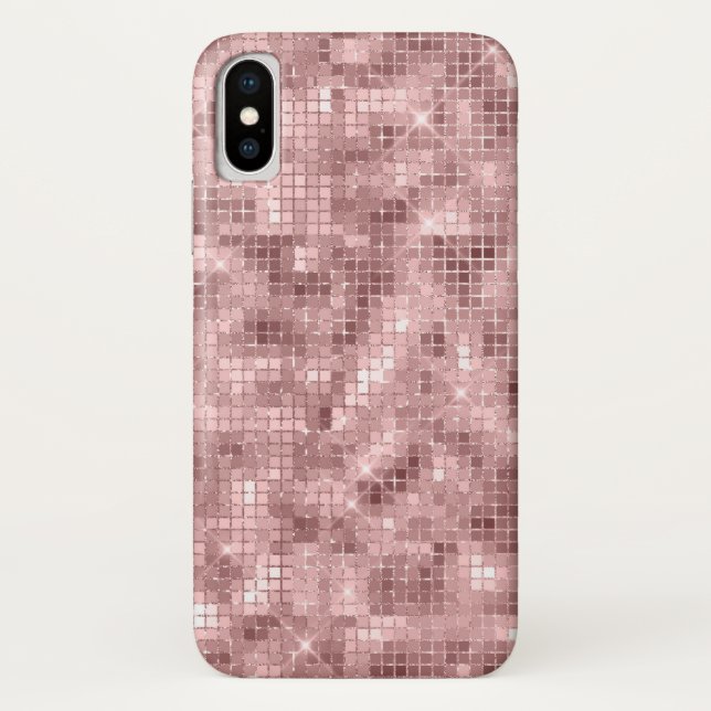 Coques Case-Mate iPhone Rose doré brillant de luxe rose étincelant (Dos)