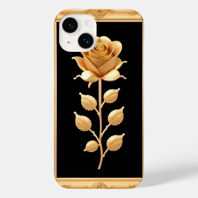 Coques Case-Mate iPhone Rose Dorée Avec Détails Ornés Élégants (Verso)