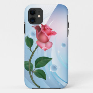 Coque iPhone 11 Rose et droplets