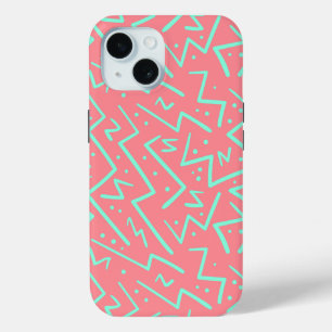 Coque Case-Mate iPhone Rose et Vert Retro Conception Psychédélique