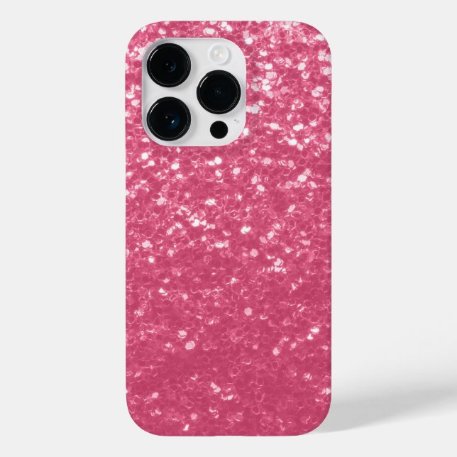 Coques Case-Mate iPhone Rose faux étincelles scintillement rose clair (Verso)