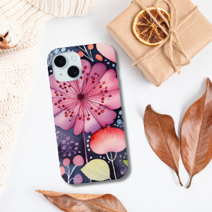 Coque Case-Mate iPhone Rose Floral Aquarelle Bohème Clair et Audacieux