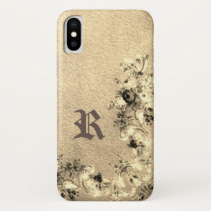 Case-Mate iPhone Case Rose floral victorien texture or crème élégante