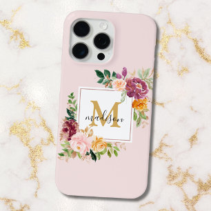 Coque Case-Mate iPhone Rose florale botanique élégante à l'aquarelle et m