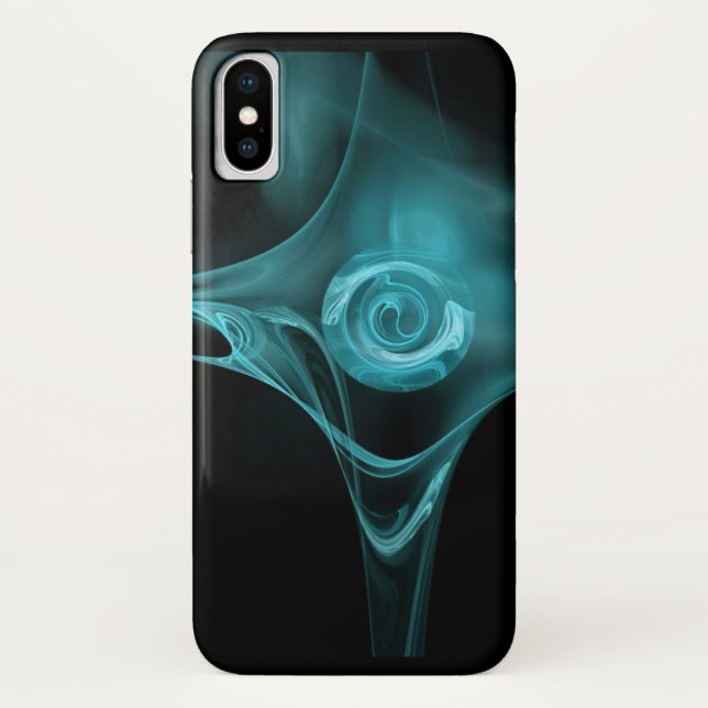 COQUES Case-Mate iPhone ROSE FRACTAL BLEU TURQUOISE CLAIR (Dos)