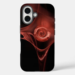 COQUE POUR iPhone 16 ROSE FRACTAL ROUGE ANTIQUE