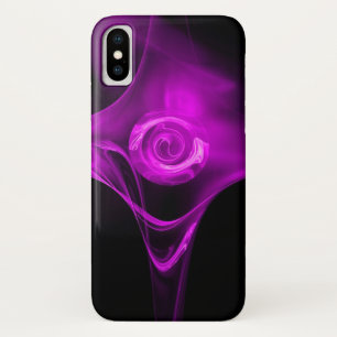 Coque iPhone X Rose FRACTAL VIOLET PURET