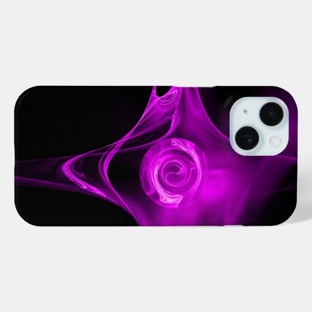 Coques Case-Mate iPhone Rose FRACTAL VIOLET PURET (Verso (horizontal))