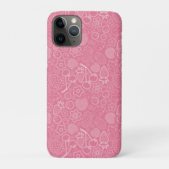 Coques Case-Mate iPhone Rose framboise cerise moderne et féminin. (Dos)