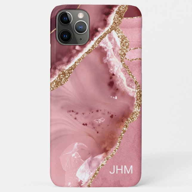 Coques Case-Mate iPhone Rose Gold Agate Moderne (Dos)