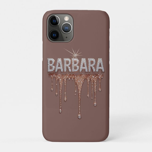 Coques Case-Mate iPhone 💖 Rose Gold « Barbara » Luxe Glow  Paillettes de  (Dos)