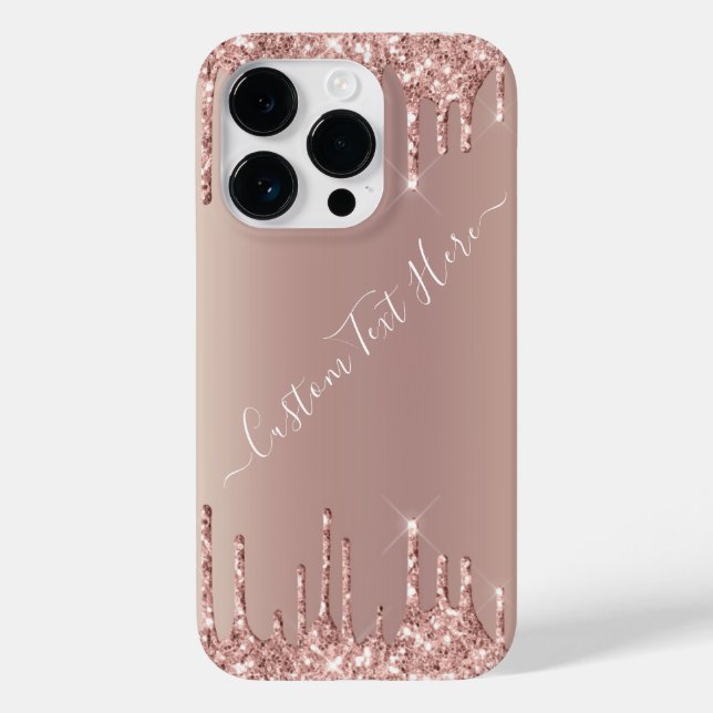 Coques Case-Mate iPhone Rose Gold Blush Parties scintillant Drift Votre no (Verso)