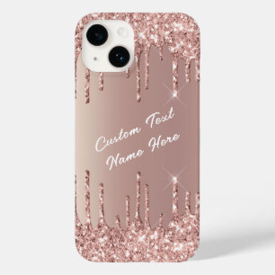 Coque Case-Mate iPhone Rose Gold Blush Parties scintillant Votre nom coqu