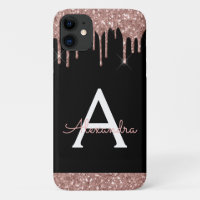 Rose Gold Blush Pink Black Parties scintillant Mon