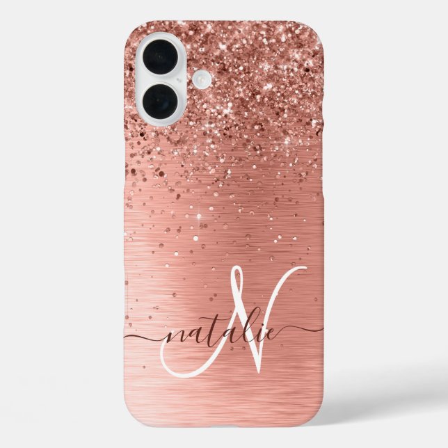 Coques Case-Mate iPhone Rose Gold brossé Parties scintillant métallique No (Verso)