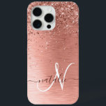Coque Case-Mate iPhone Rose Gold brossé Parties scintillant métallique No<br><div class="desc">Personnalisez facilement ce design branché de boîtier de téléphone chic avec une jolie parties scintillant brillante en or rose sur un arrière - plan métallique brossé en or rose.</div>