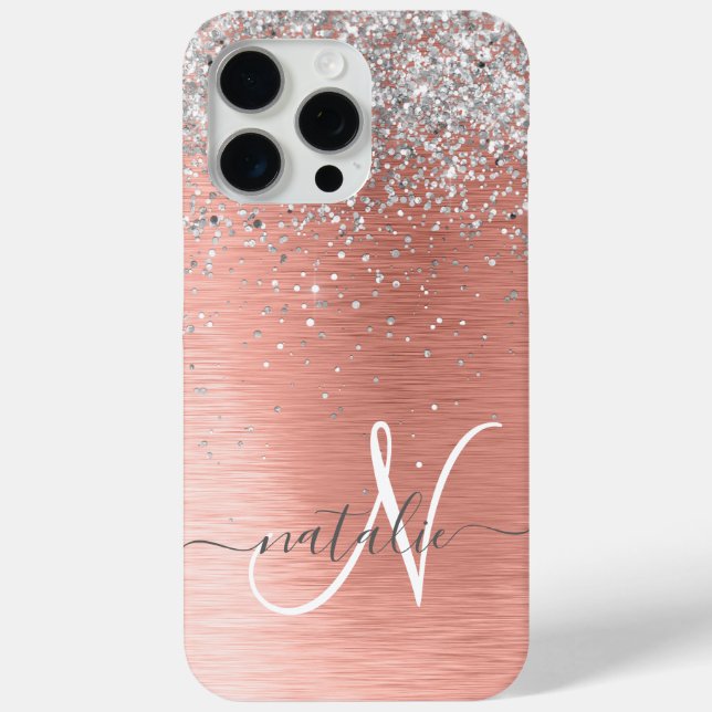 Coques Case-Mate iPhone Rose Gold brossé Parties scintillant métallique No (Verso)