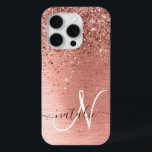 Coque Case-Mate iPhone Rose Gold brossé Parties scintillant métallique No<br><div class="desc">Personnalisez facilement ce design branché de boîtier de téléphone chic avec une jolie parties scintillant brillante en or rose sur un arrière - plan métallique brossé en or rose.</div>