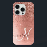 Coque Case-Mate iPhone Rose Gold brossé Parties scintillant métallique No<br><div class="desc">Personnalisez facilement ce design branché de boîtier de téléphone chic avec une jolie parties scintillant brillante en or rose sur un arrière - plan métallique brossé en or rose.</div>