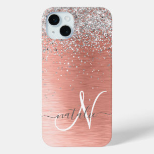 Coque Case-Mate iPhone Rose Gold brossé Parties scintillant métallique No
