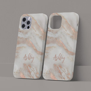 Coque Case-Mate iPhone Rose gold féminin écriture nom moderne