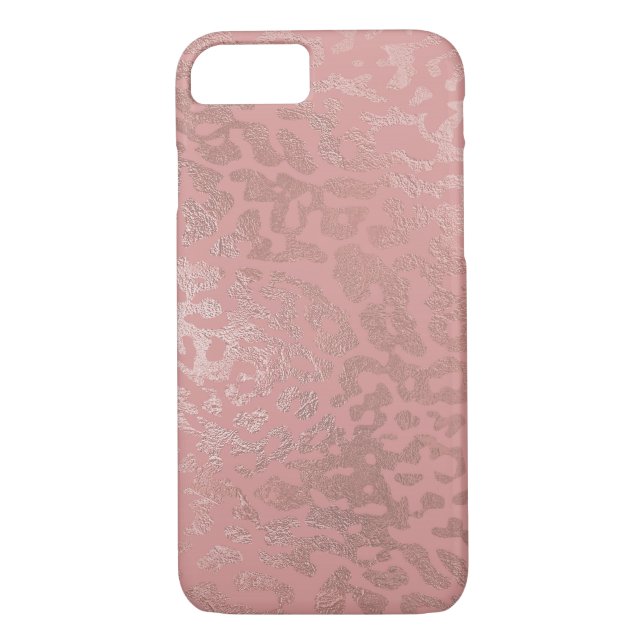 Coques Case-Mate iPhone Rose Gold Foil Cheetah Motif animal (Dos)