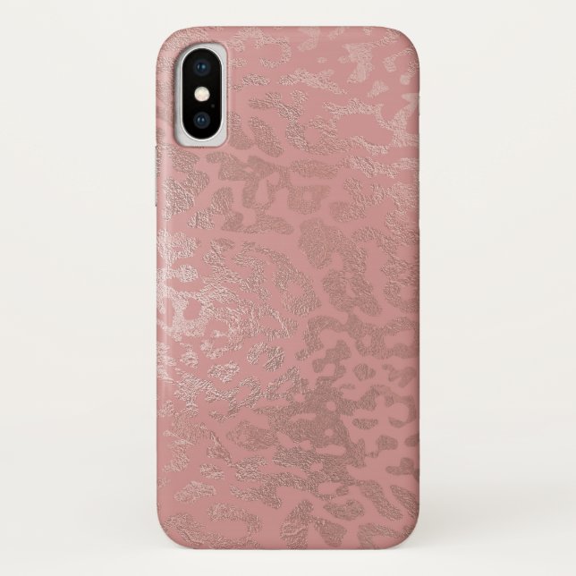 Coques Case-Mate iPhone Rose Gold Foil Cheetah Motif animal (Dos)