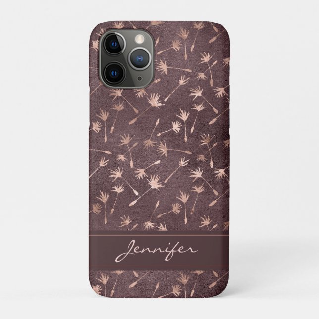 Coques Case-Mate iPhone Rose Gold Foil - Motif Bourgogne - Ajouter Votre N (Dos)